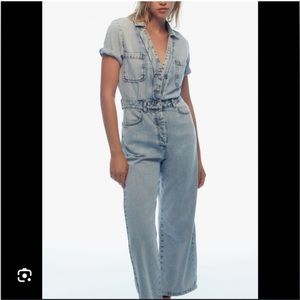 Zara Denim Jumpsuit short sleeve